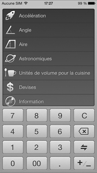 Convertisseur d'unités métriques et de devises