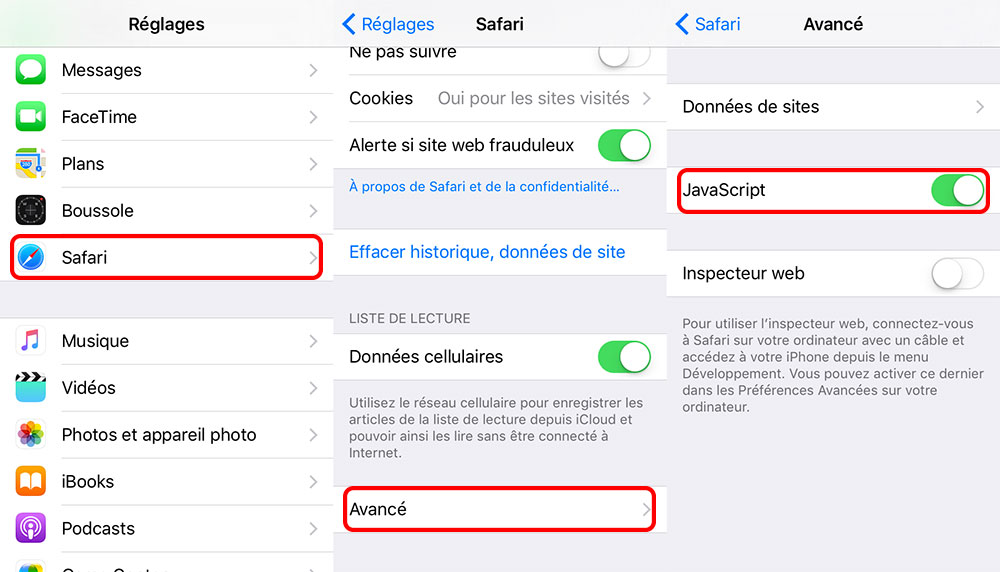 safari-desactiver-javascript