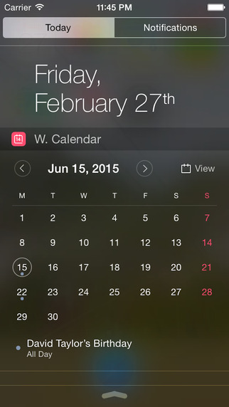 Widget Calendar