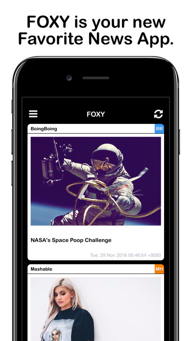 FOXY - News RSS Feed Reader for Mashable & Cracked