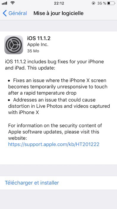 iOS 11.1.2 est disponible au téléchargement