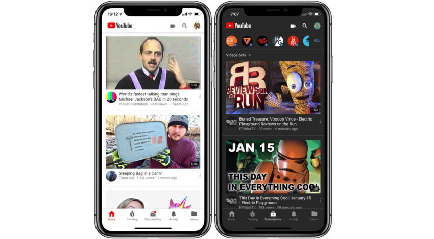 Mode Nuit sur YouTube