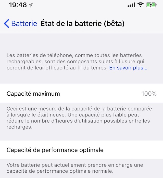 batterie de l'iPhone