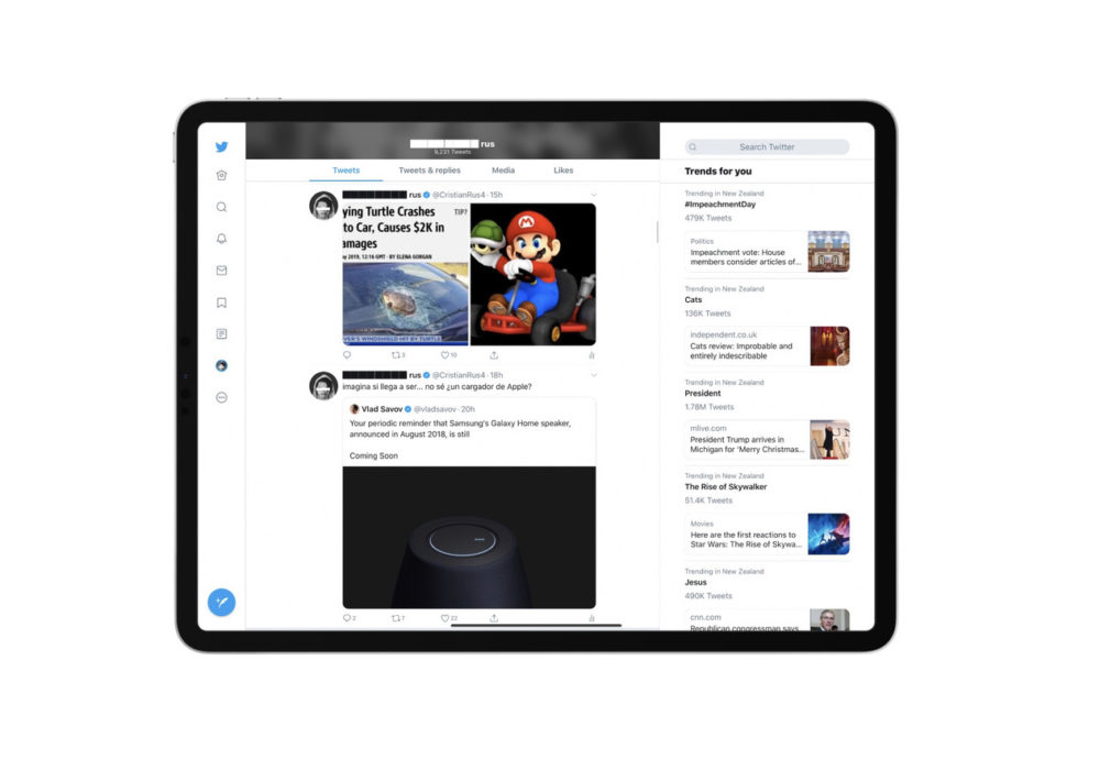 Twitter sur iPad