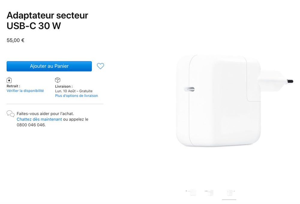 adaptateur secteur USB-C 30 W