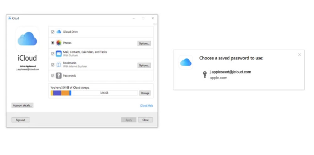 extension Mots de passe iCloud