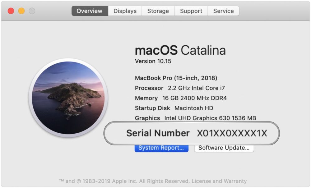 numéros de série produits Apple