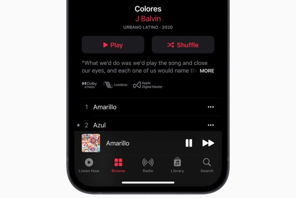 Audio spatial d'Apple Music