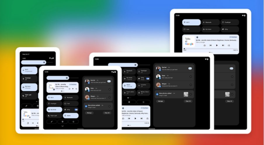 quatre appareils à grand écran sous android 12l