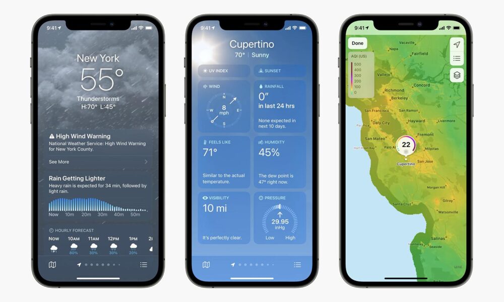 alertes application météo sur iOS 16