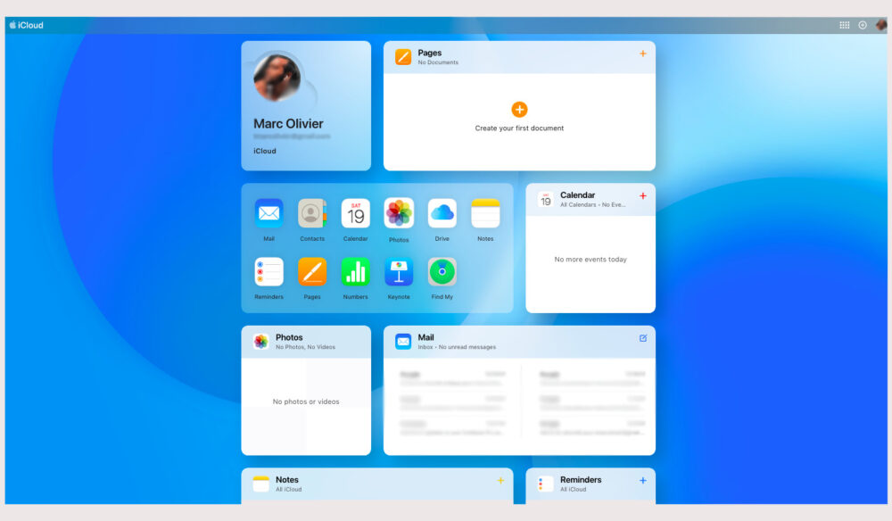 nouvelle interface moderne iCloud.com