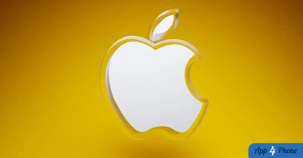 Logo Apple sur fond jaune