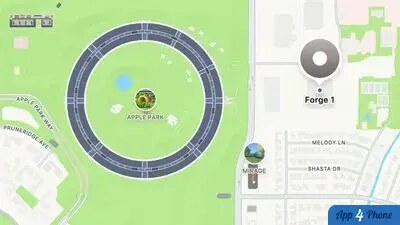 Vue cartographique d’Apple Park avec Forge 1