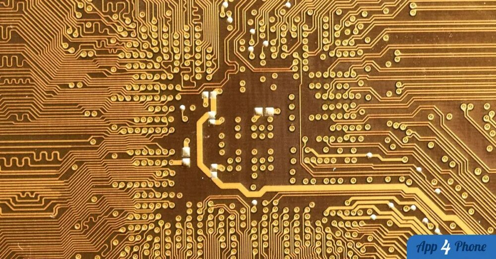 Gros plan d’une puce électronique et de circuits imprimés
