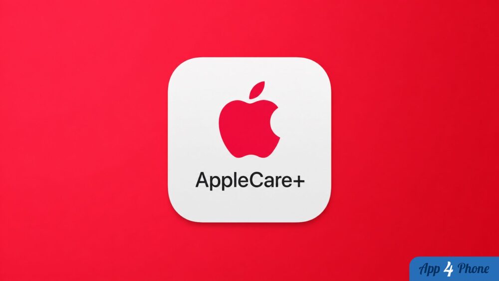 Icône AppleCare+ sur fond rouge