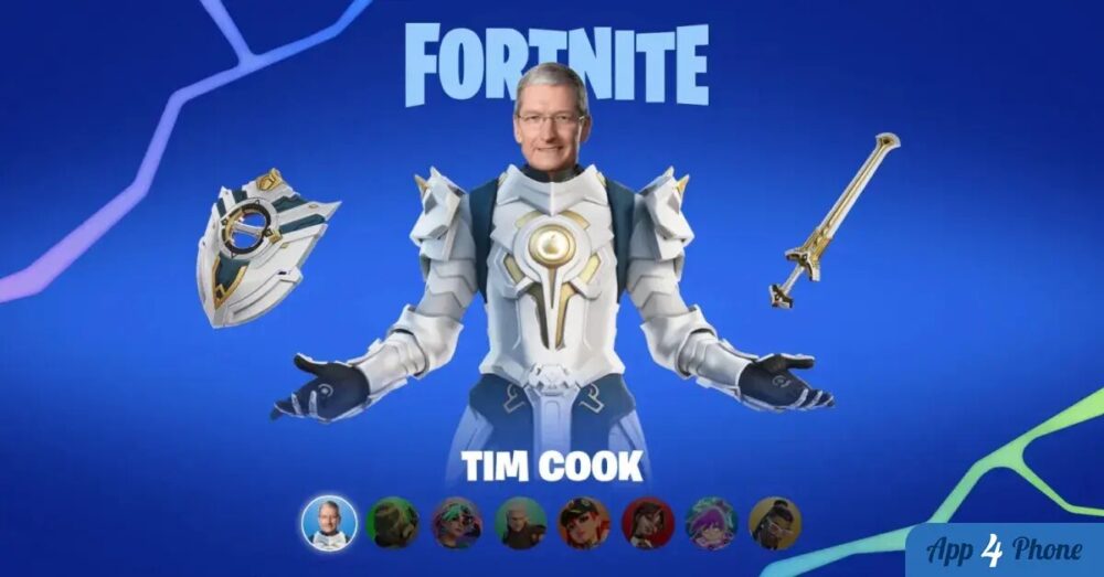 Tim Cook dans une illustration Fortnite