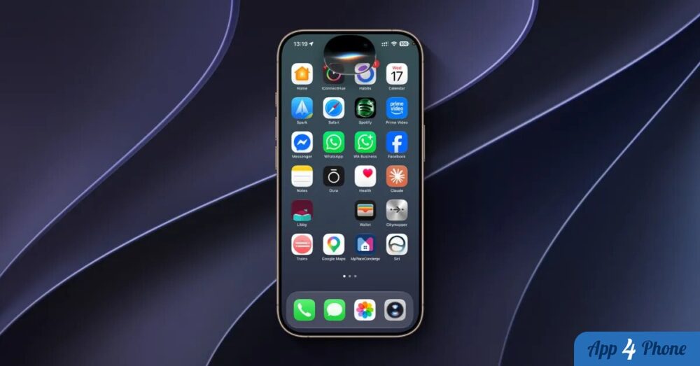 iPhone affichant une icône Siri sur l’écran d’accueil