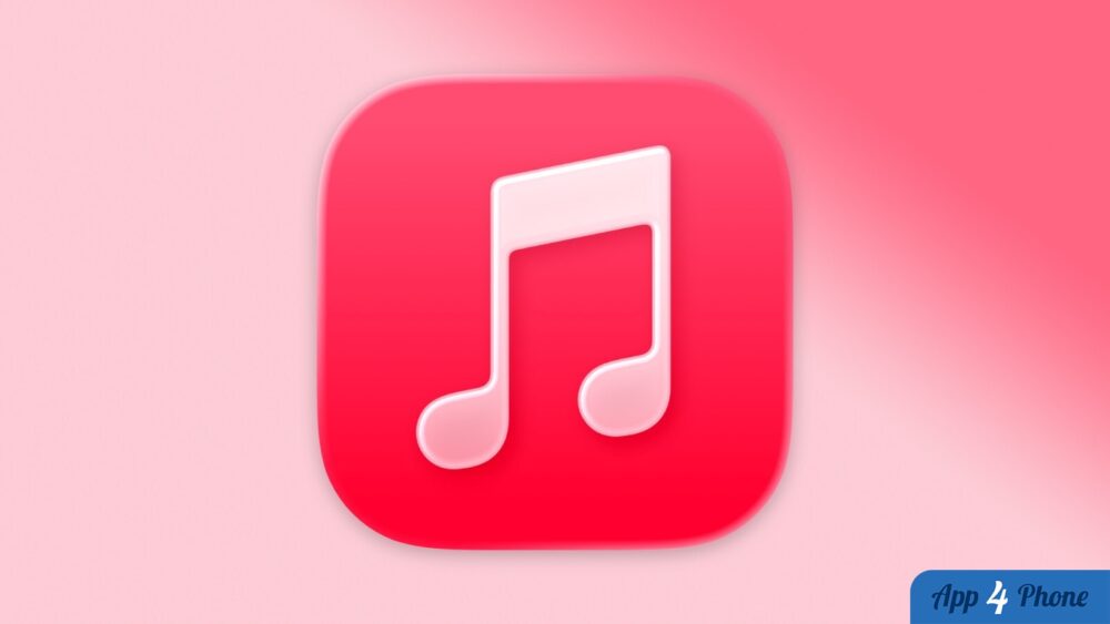 Icône Apple Music sur fond rose