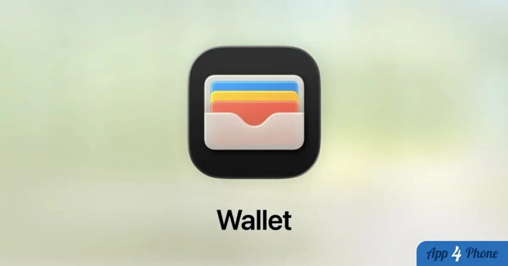 Icône Apple Wallet sur fond flou