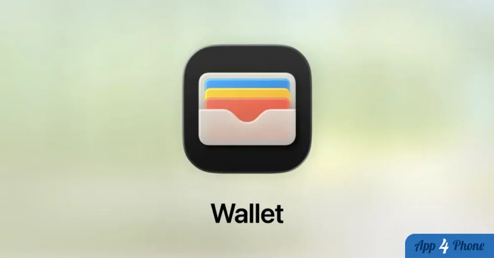 Icône Apple Wallet sur fond flou