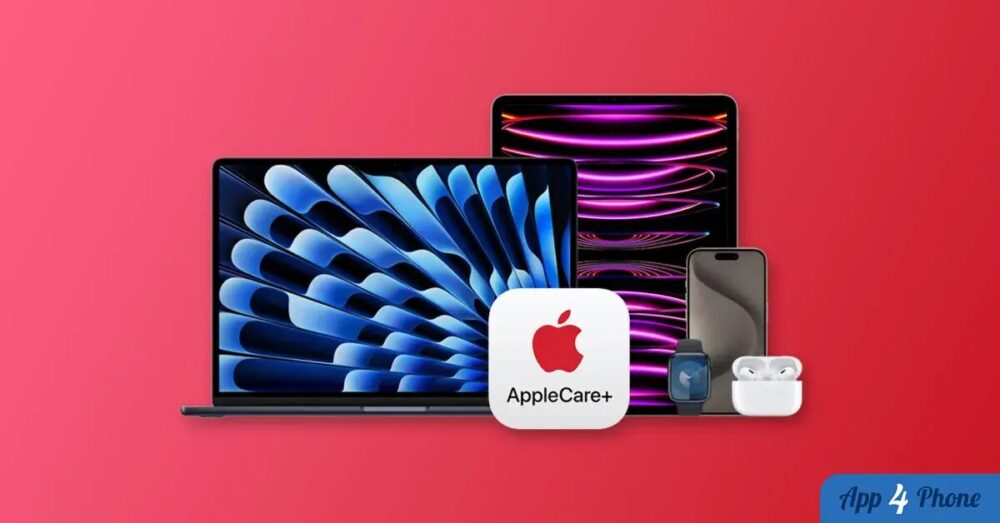 Mac et iPad AppleCare+ sur fond rouge