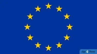 Drapeau de l’Union européenne en fond bleu
