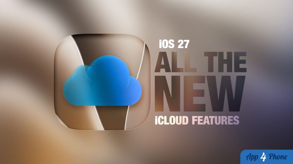 Illustration iOS 27 et icône iCloud sur fond dégradé