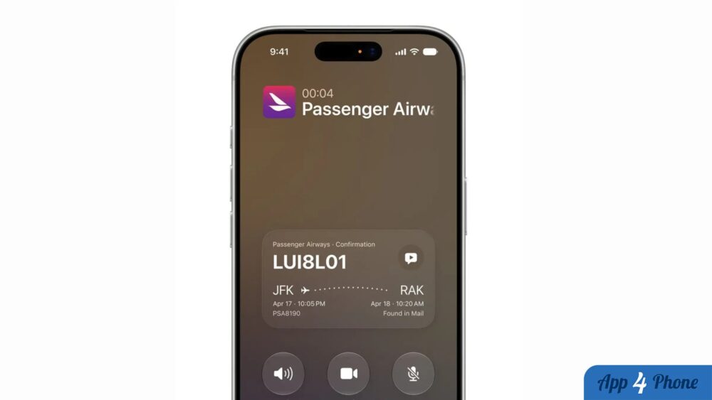Capture d’écran d’un appel iPhone avec code de confirmation