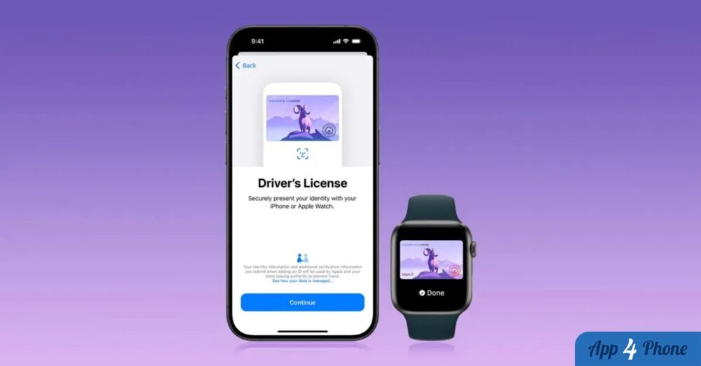 iPhone et Apple Watch affichant un permis de conduire numérique