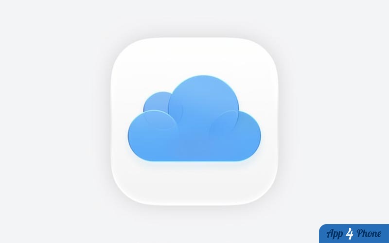 Icône iCloud bleue sur fond blanc