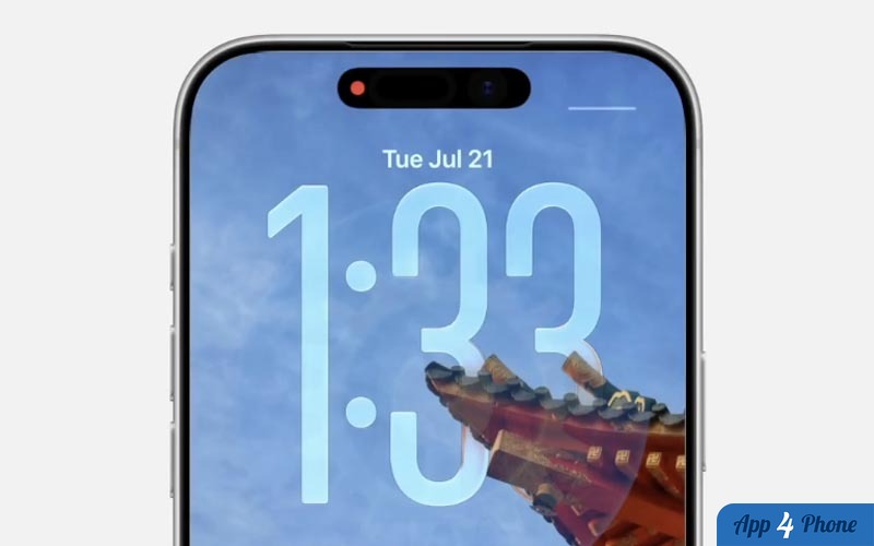 iPhone affichant un fond d’écran 3D animé