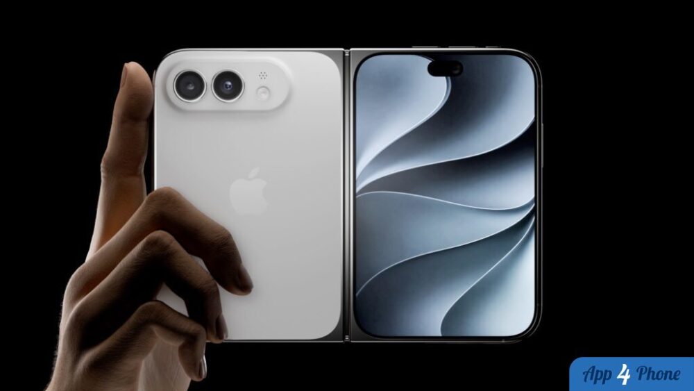 Smartphone Apple pliable tenu à la main