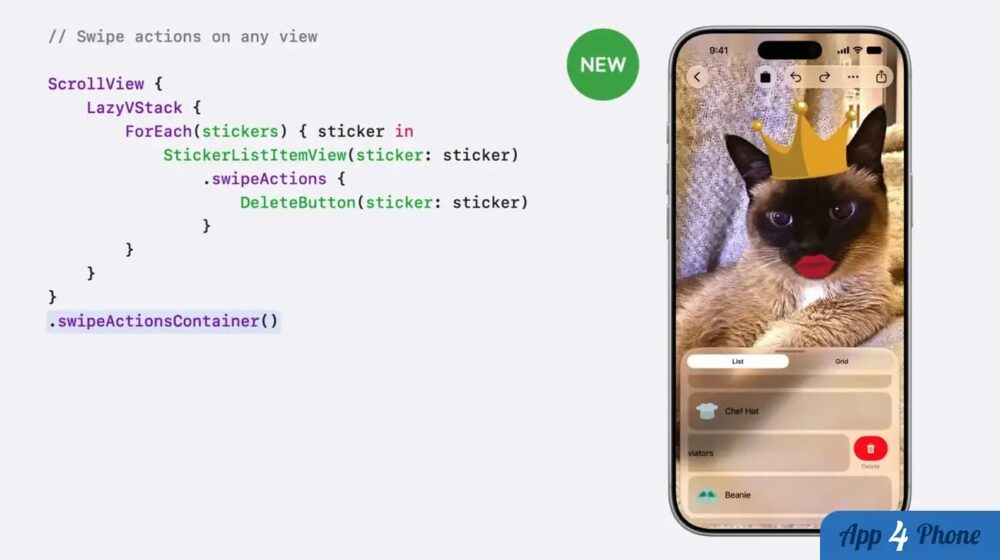 Exemple SwiftUI de gestes de balayage sur iPhone