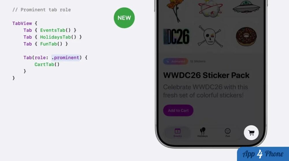 Exemple SwiftUI d’onglets et bouton panier sur iPhone