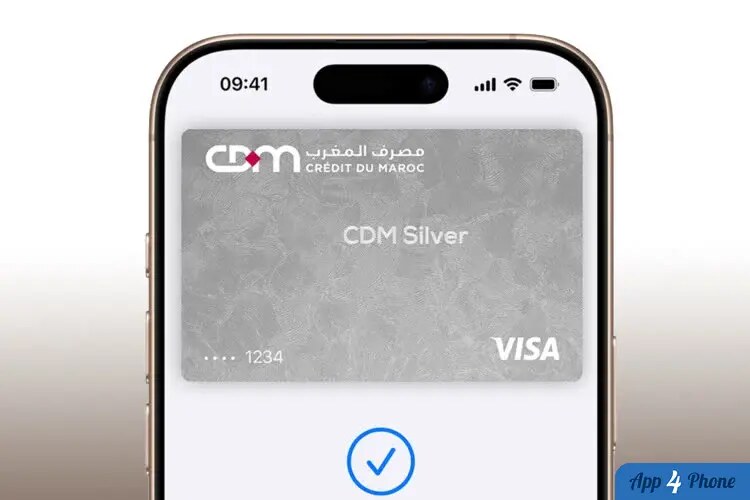 Carte Crédit du Maroc Visa ajoutée à Apple Pay sur iPhone