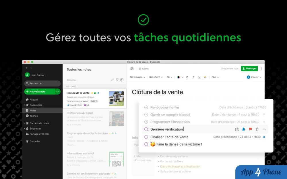 Evernote — capture d'écran