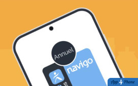Rendu d’un iPhone affichant un passe Navigo annuel