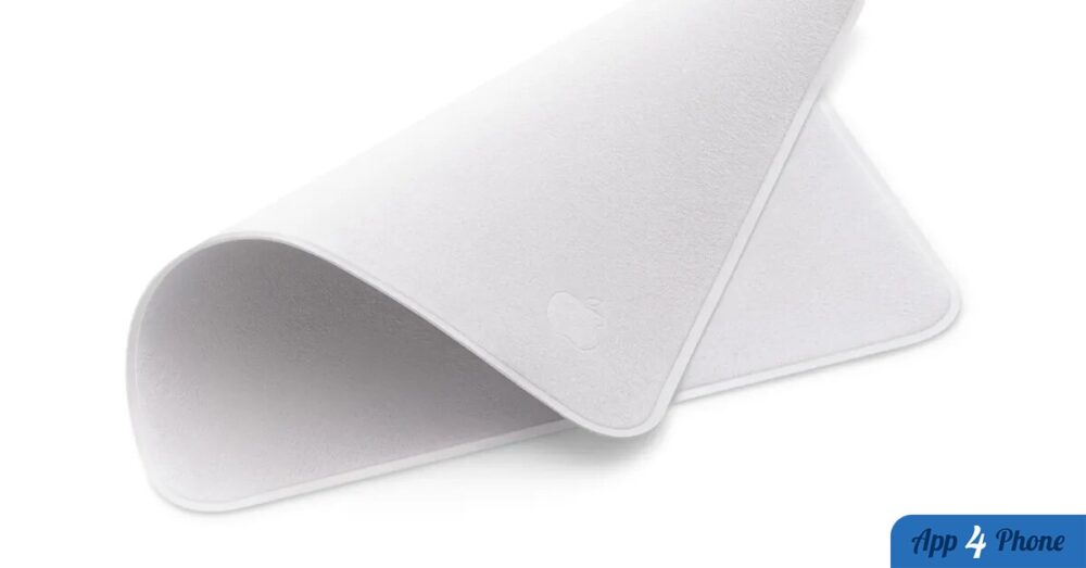 Chiffon de polissage Apple blanc présenté déplié