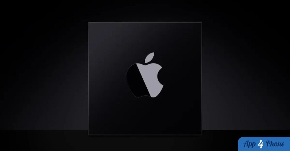 Puce Apple noire représentée sur fond sombre