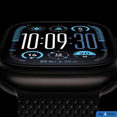 Apple Watch noire avec cadran numérique et bracelet métallique