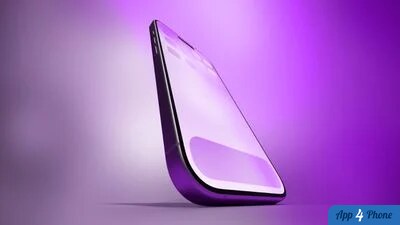 Rendu conceptuel d’un futur iPhone Pro avec écran OLED violet
