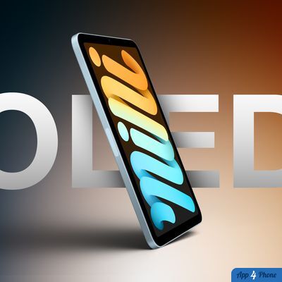 iPad posé de profil avec écran multicolore