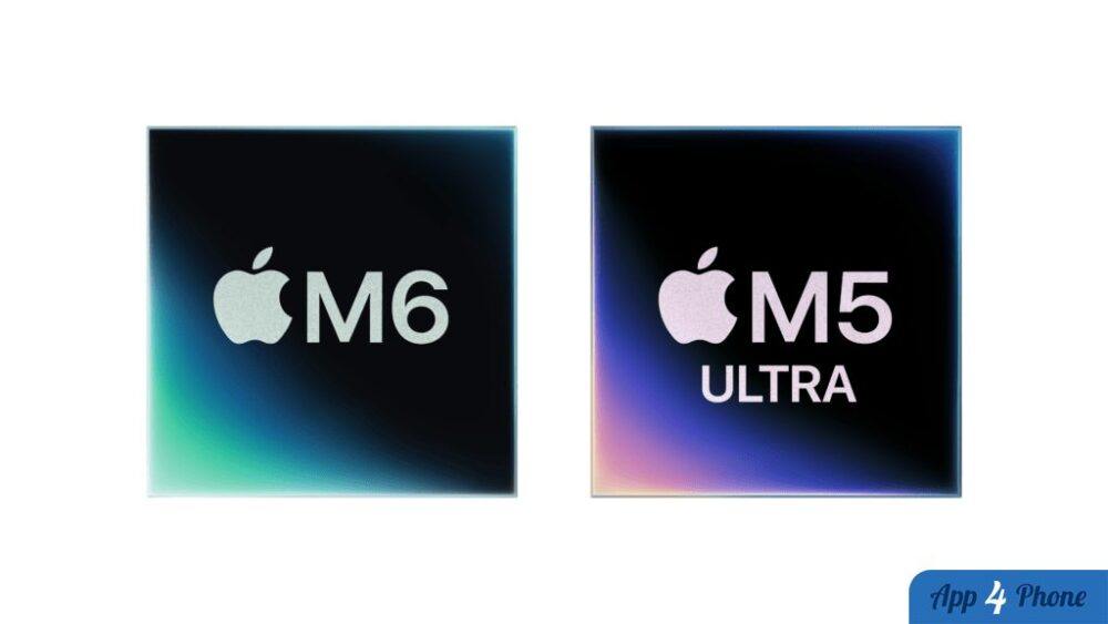 Illustrations des puces Apple M6 et M5 Ultra