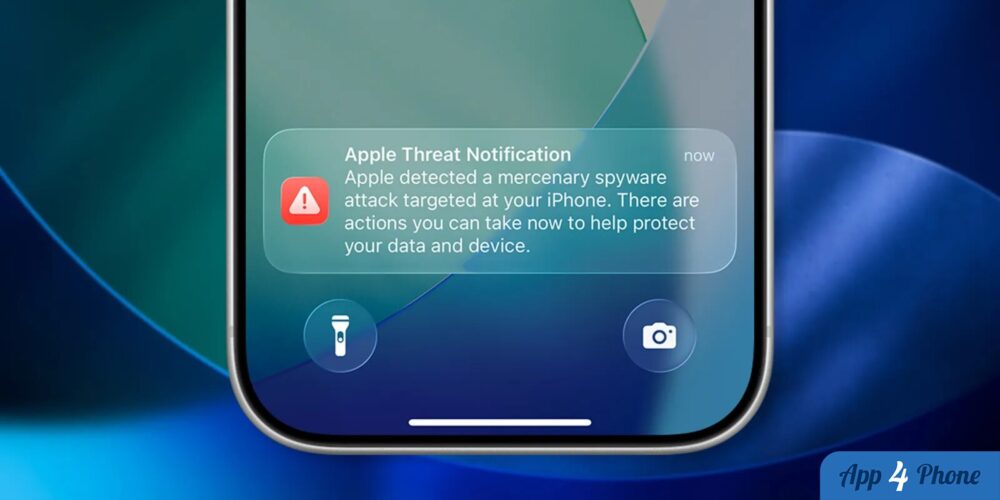 Alerte Apple affichée sur iPhone concernant une attaque de logiciel espion