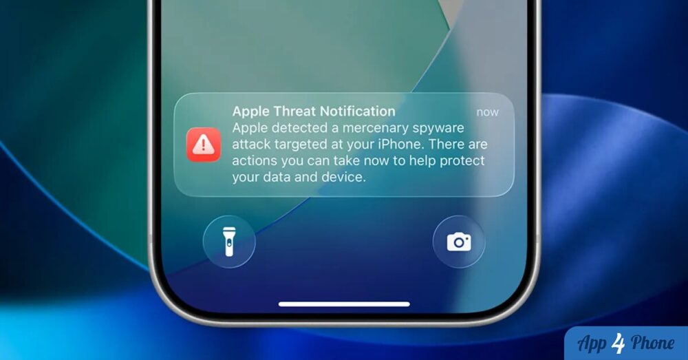 Notification Apple signalant une attaque de logiciel espion mercenaire sur un iPhone