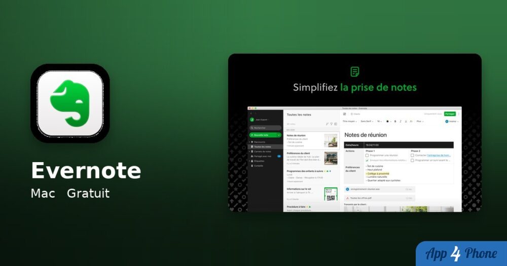 Evernote sur Mac