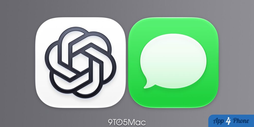Icônes de ChatGPT et Apple Messages côte à côte