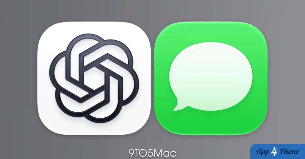 Icônes de ChatGPT et Apple Messages côte à côte