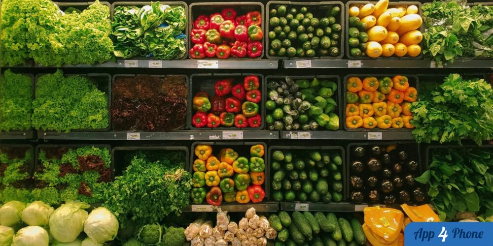 Rayons de légumes illustrant une liste de courses dans Rappels