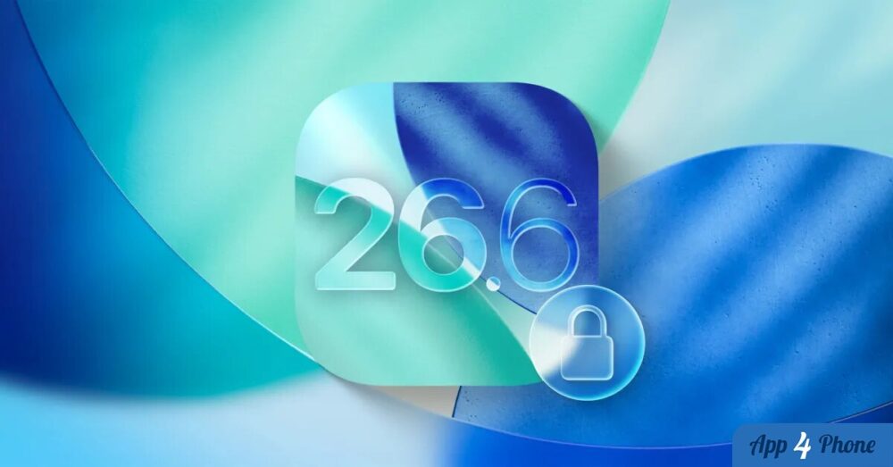 Illustration d’iOS 26.6 avec cadenas symbolisant la sécurité